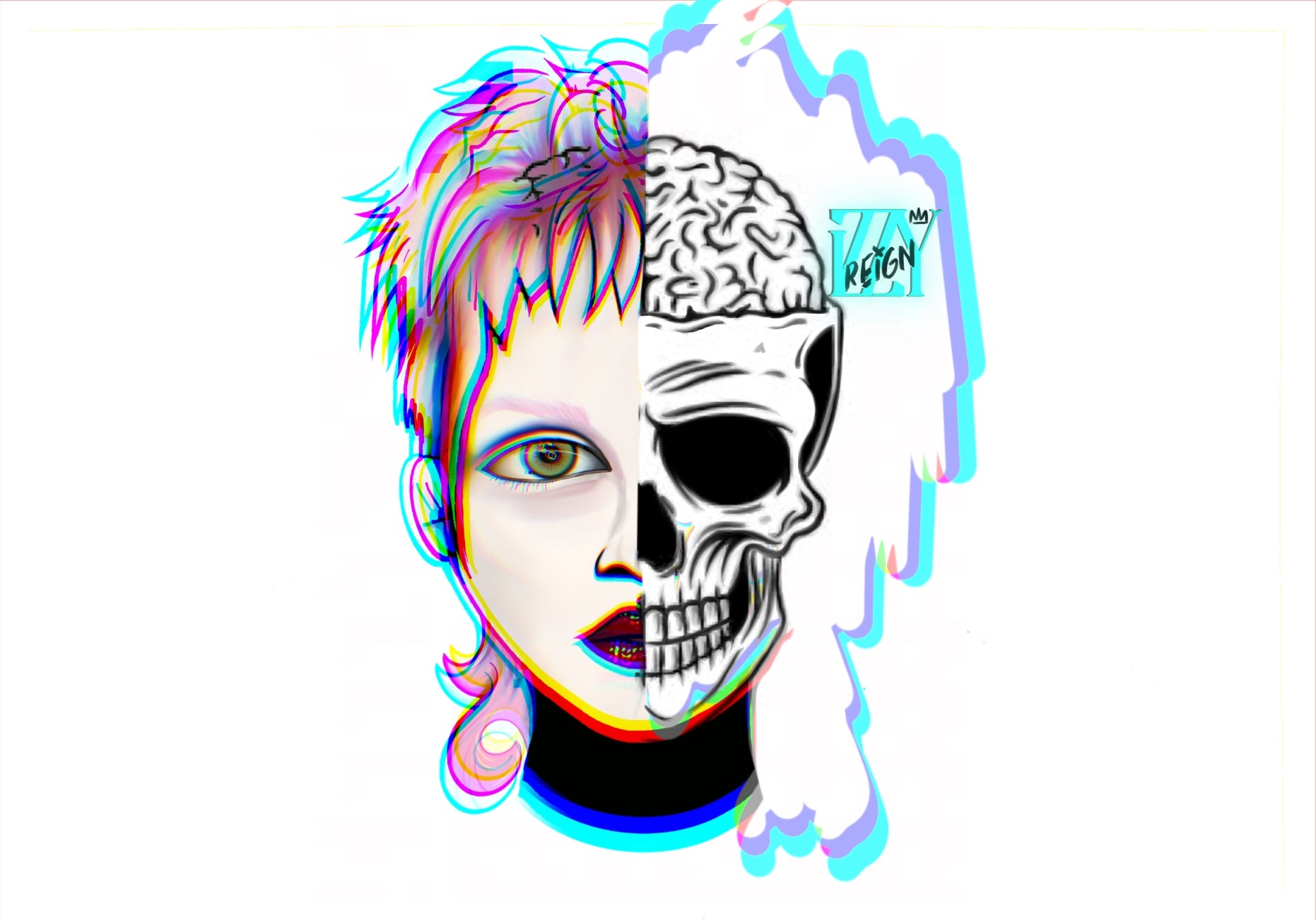 IZZY REIGN HALF DECAYED STICKER